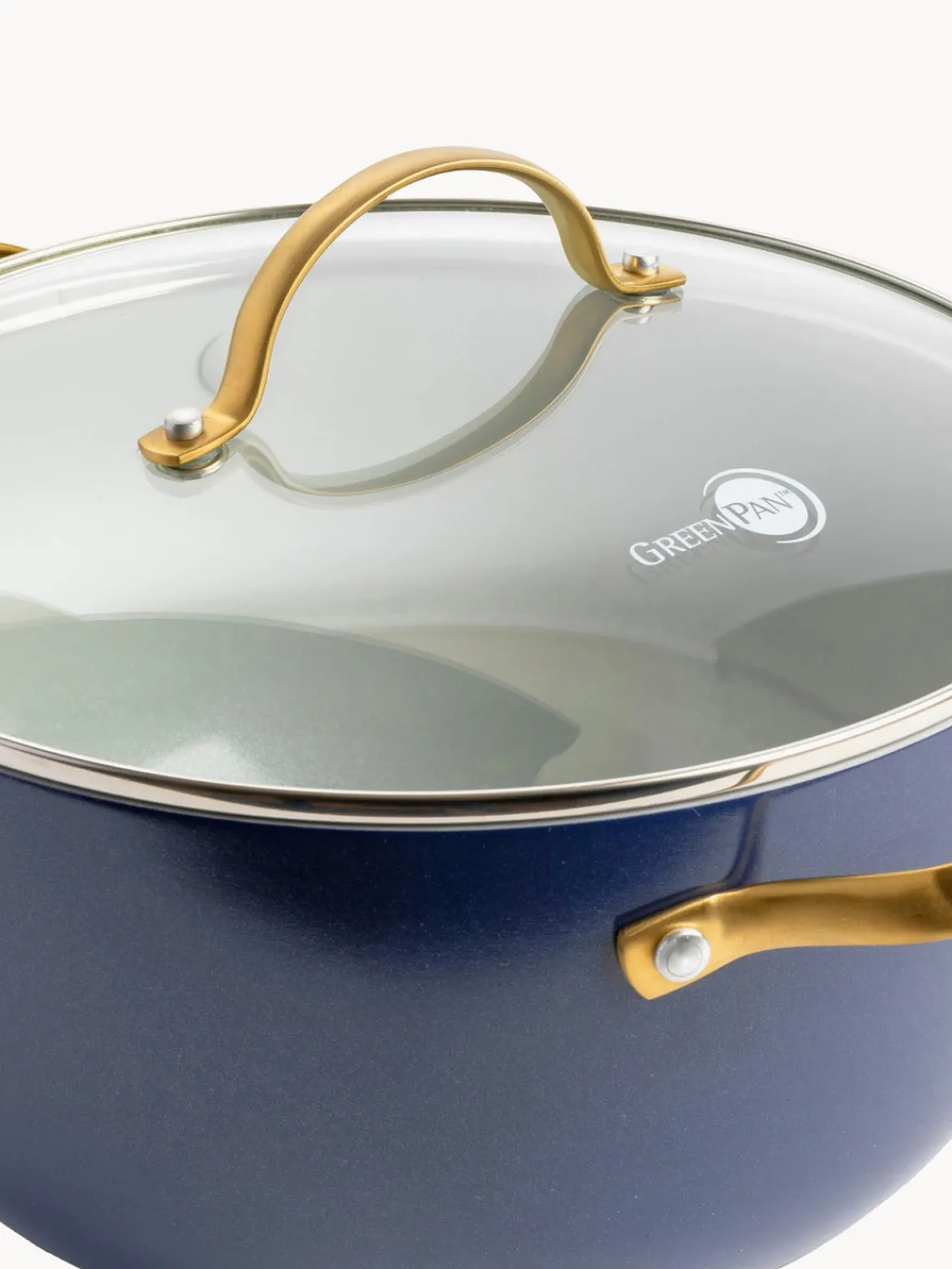 Ollas|Ollas>GreenPan Batería de cocina antiadherente Padova, 10 pzas. Azul oscuro, blanco crema, dorado