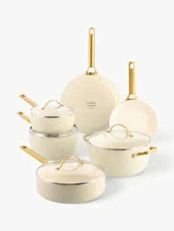 Ollas|Ollas>GreenPan Batería de cocina antiadherente Padova, 10 pzas. Blanco crema, dorado