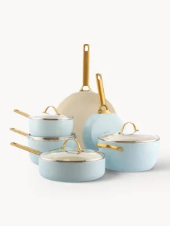 Ollas|Ollas>GreenPan Batería de cocina antiadherente Padova, 10 pzas. Azul claro, blanco crema, dorado