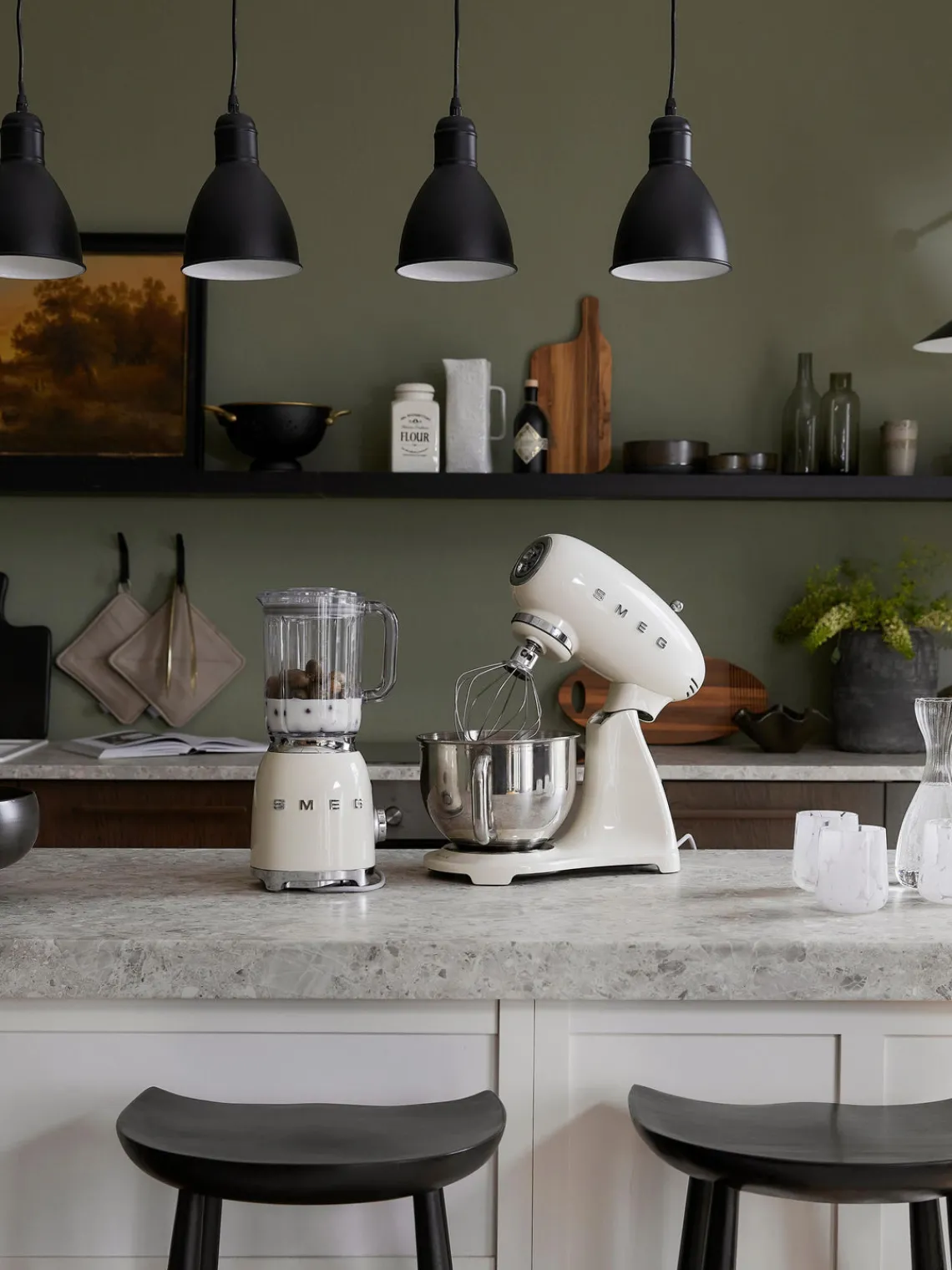 Aparatos De Cocina|Aparatos De Cocina>Smeg Batidora 50's Style Blanco crema brillante