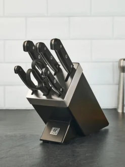 Cuchillos De Cocina Y Bloques|Cuchillos De Cocina>ZWILLING Bloque de cuchillos autoafilables Gourmet, 7 pzas. Negro