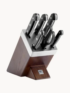 Cuchillos De Cocina Y Bloques|Cuchillos De Cocina>ZWILLING Bloque de cuchillos autoafilables Gourmet, 7 pzas. Madera de fresno, negro, plateado