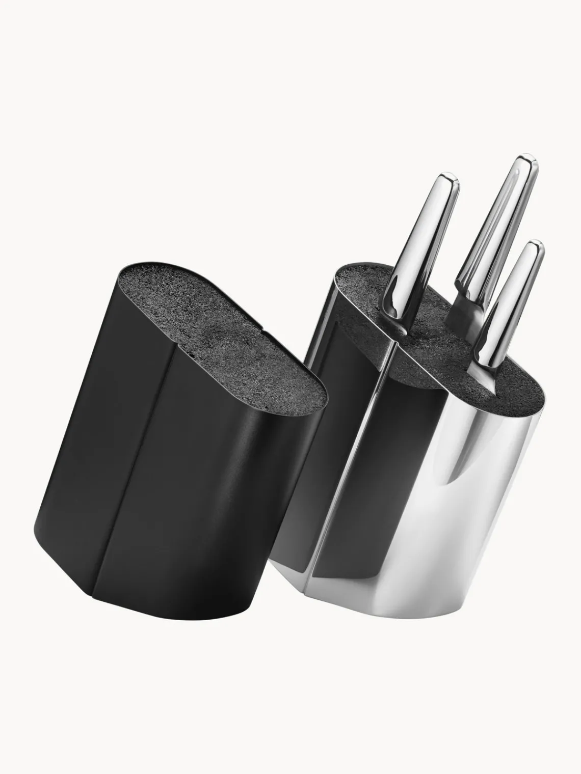 Cuchillos De Cocina Y Bloques|Cuchillos De Cocina>GEORG JENSEN Bloque para cuchillos de acero inoxidable Alfredo Plateado muy pulido