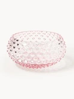 Boles Y Tazones|Vajillas Completas>ANNA VON LIPA Bol de vidrio soplado Hobnail Rosa claro transparente