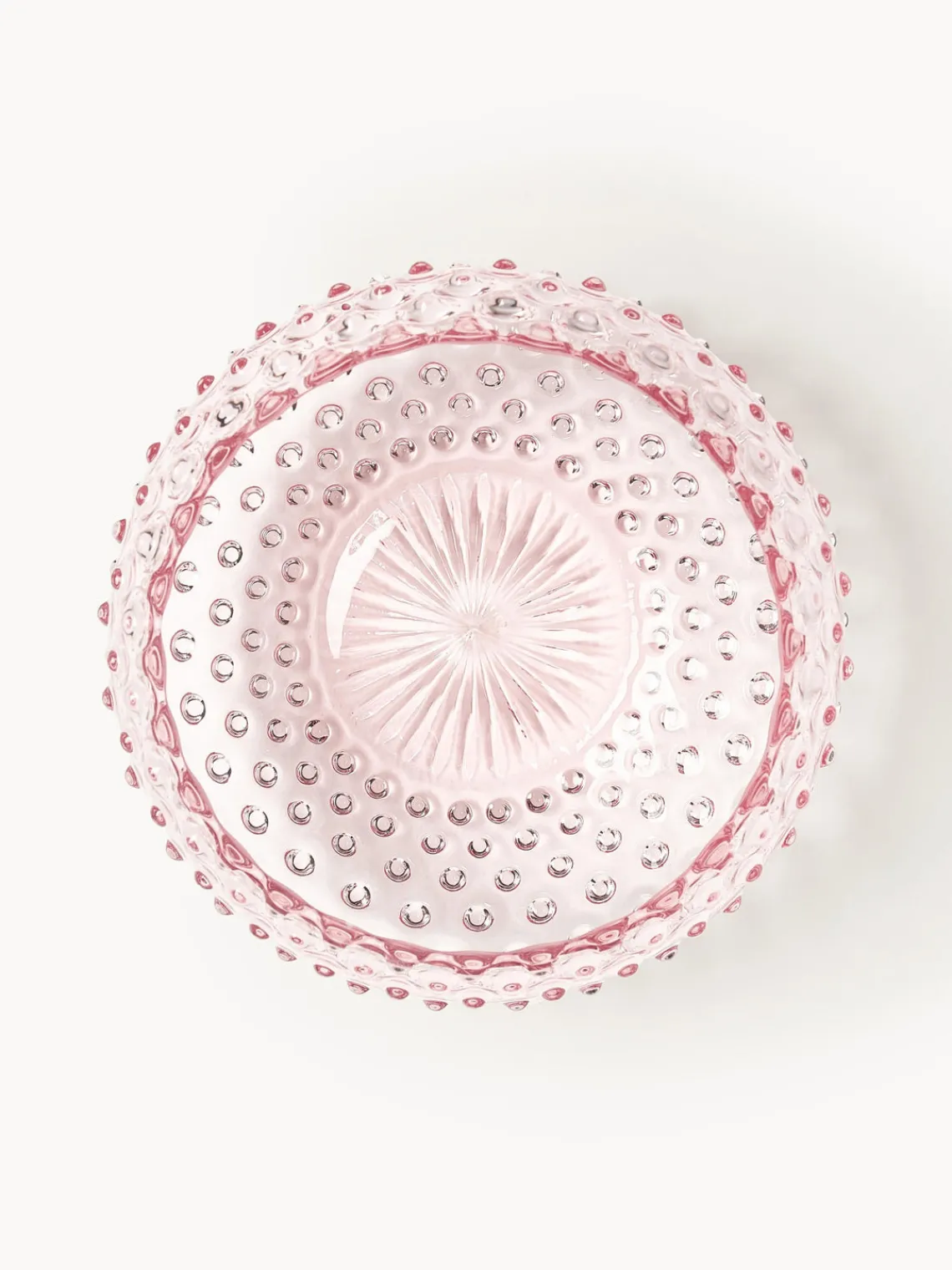 Boles Y Tazones|Vajillas Completas>ANNA VON LIPA Bol de vidrio soplado Hobnail Rosa claro transparente