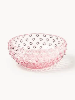 Boles Y Tazones|Vajillas Completas>ANNA VON LIPA Bol de vidrio soplado Hobnail Rosa claro transparente