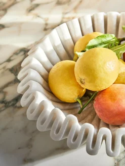 Outlet Bol decorativo artesanal de mármol Santorini, Ø 31 cm Jarrones|Cuencos Decorativos