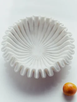 Outlet Bol decorativo artesanal de mármol Santorini, Ø 31 cm Jarrones|Cuencos Decorativos