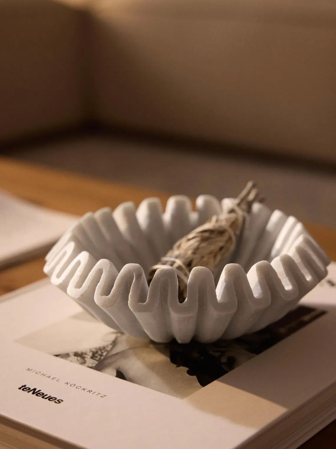 Jarrones|Cuencos Decorativos>Westwing Collection Bol decorativo artesanal de mármol Santorini, Ø 18 cm Blanco, veteado