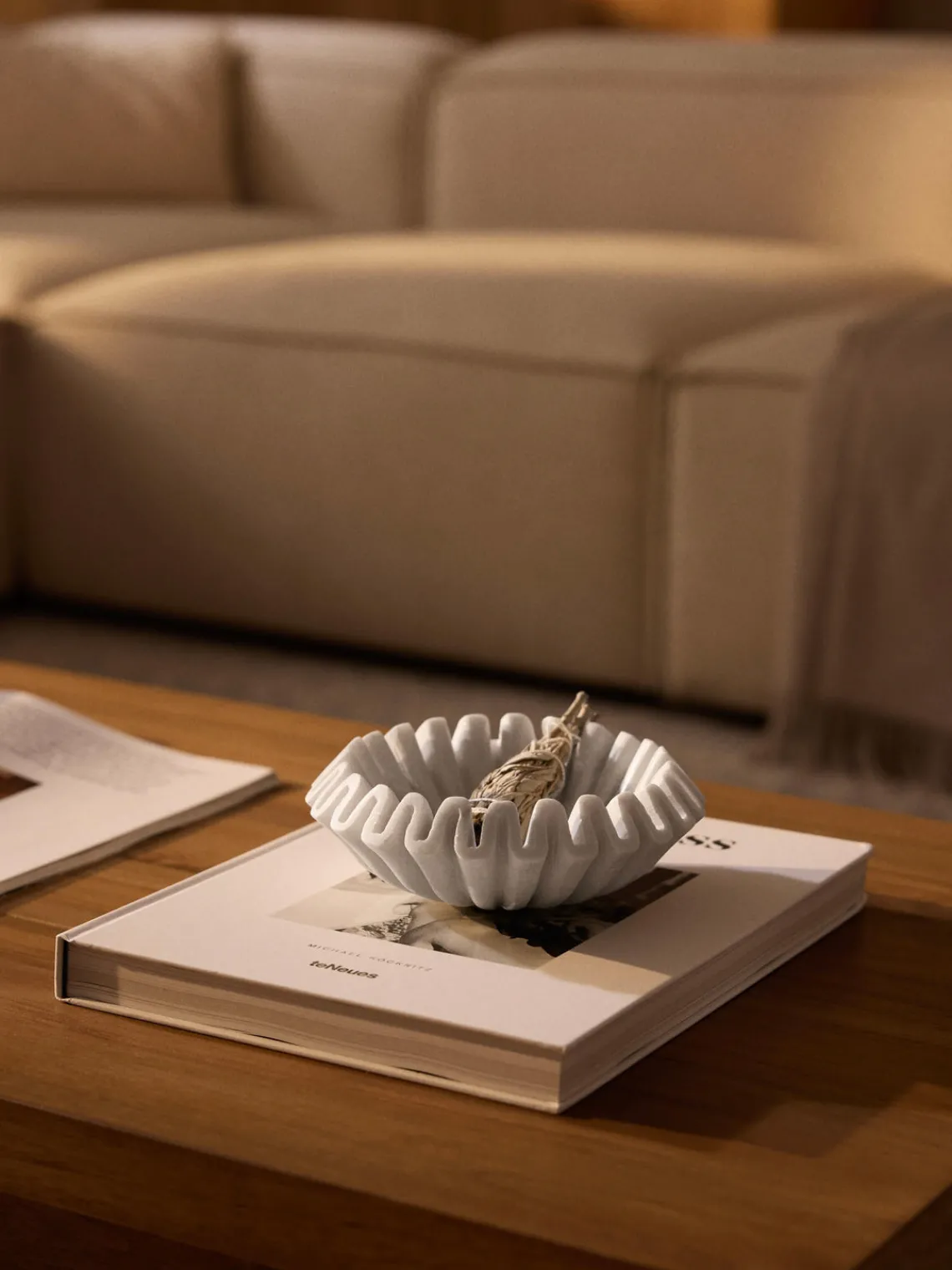 Jarrones|Cuencos Decorativos>Westwing Collection Bol decorativo artesanal de mármol Santorini, Ø 18 cm Blanco, veteado