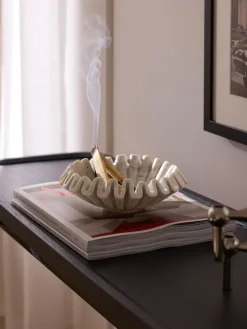 New Bol decorativo artesanal de mármol Santorini, Ø 18 cm Jarrones|Cuencos Decorativos