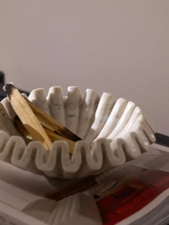 New Bol decorativo artesanal de mármol Santorini, Ø 18 cm Jarrones|Cuencos Decorativos