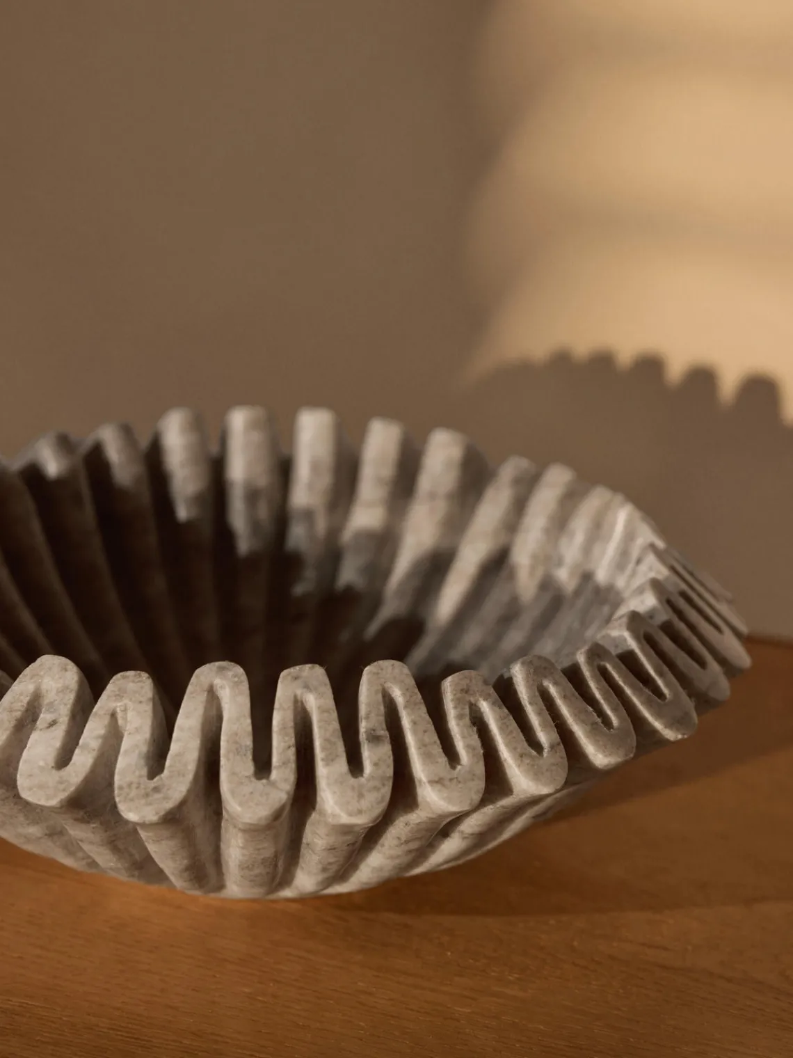 Clearance Bol decorativo artesanal de mármol Santorini, Ø 31 cm Jarrones|Cuencos Decorativos