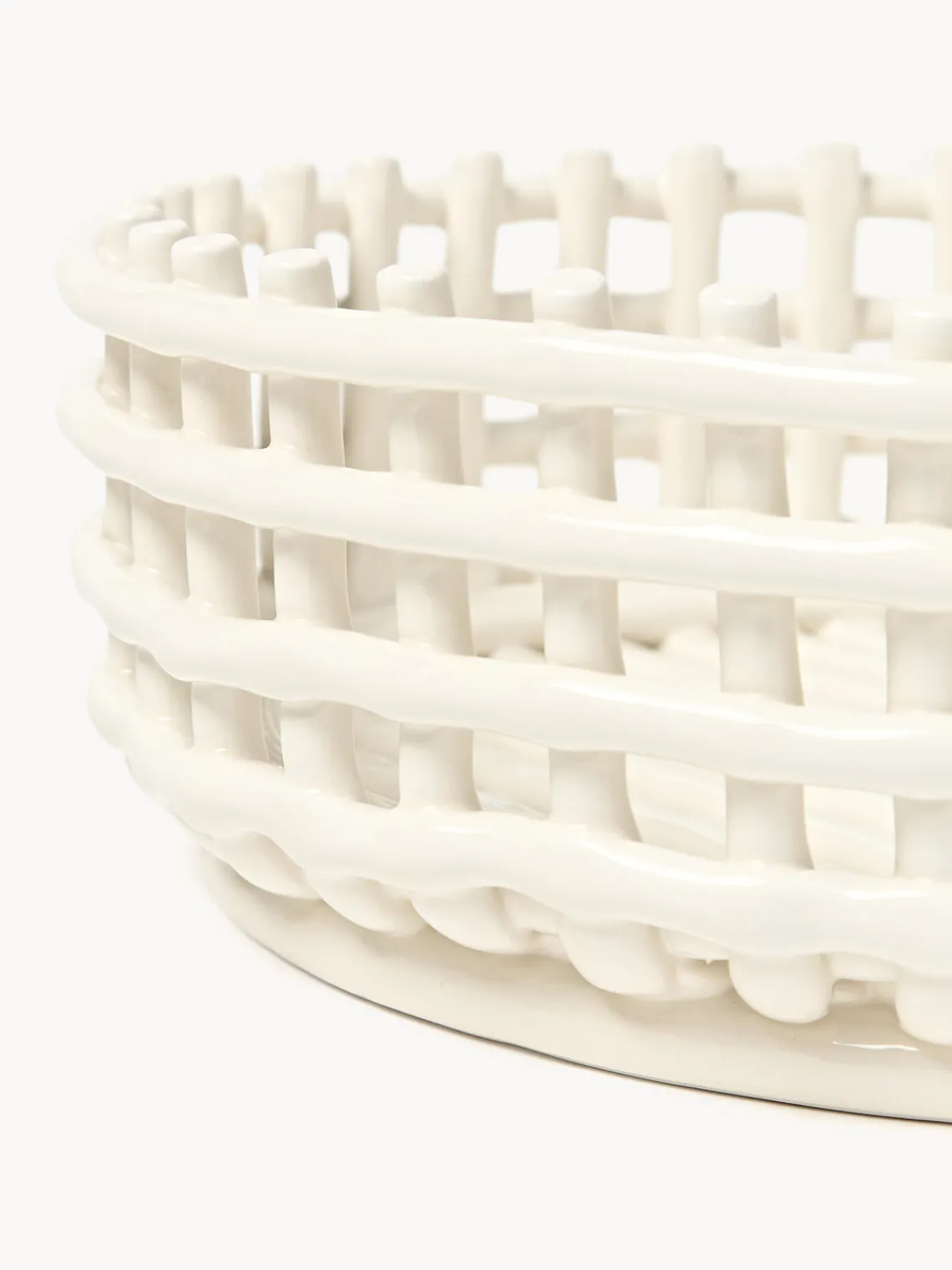 Jarrones|Cuencos Decorativos>Ferm Living Bol decorativo artesanal de cerámica Centrepiece Blanco Off White