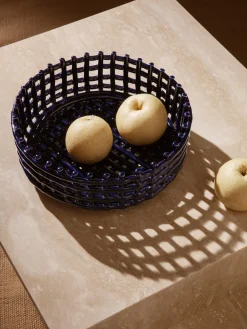 Cuencos Decorativos|Decoración>Ferm Living Bol decorativo artesanal de cerámica Centrepiece Azul oscuro
