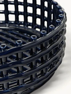 Cuencos Decorativos|Decoración></noscript>Ferm Living Bol decorativo artesanal de cerámica Centrepiece Azul oscuro