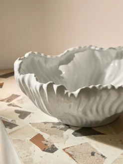 Sale Bol decorativo con borde acanalado XL Milazzo Jarrones|Cuencos Decorativos