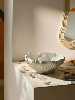 Sale Bol decorativo con borde acanalado XL Milazzo Jarrones|Cuencos Decorativos