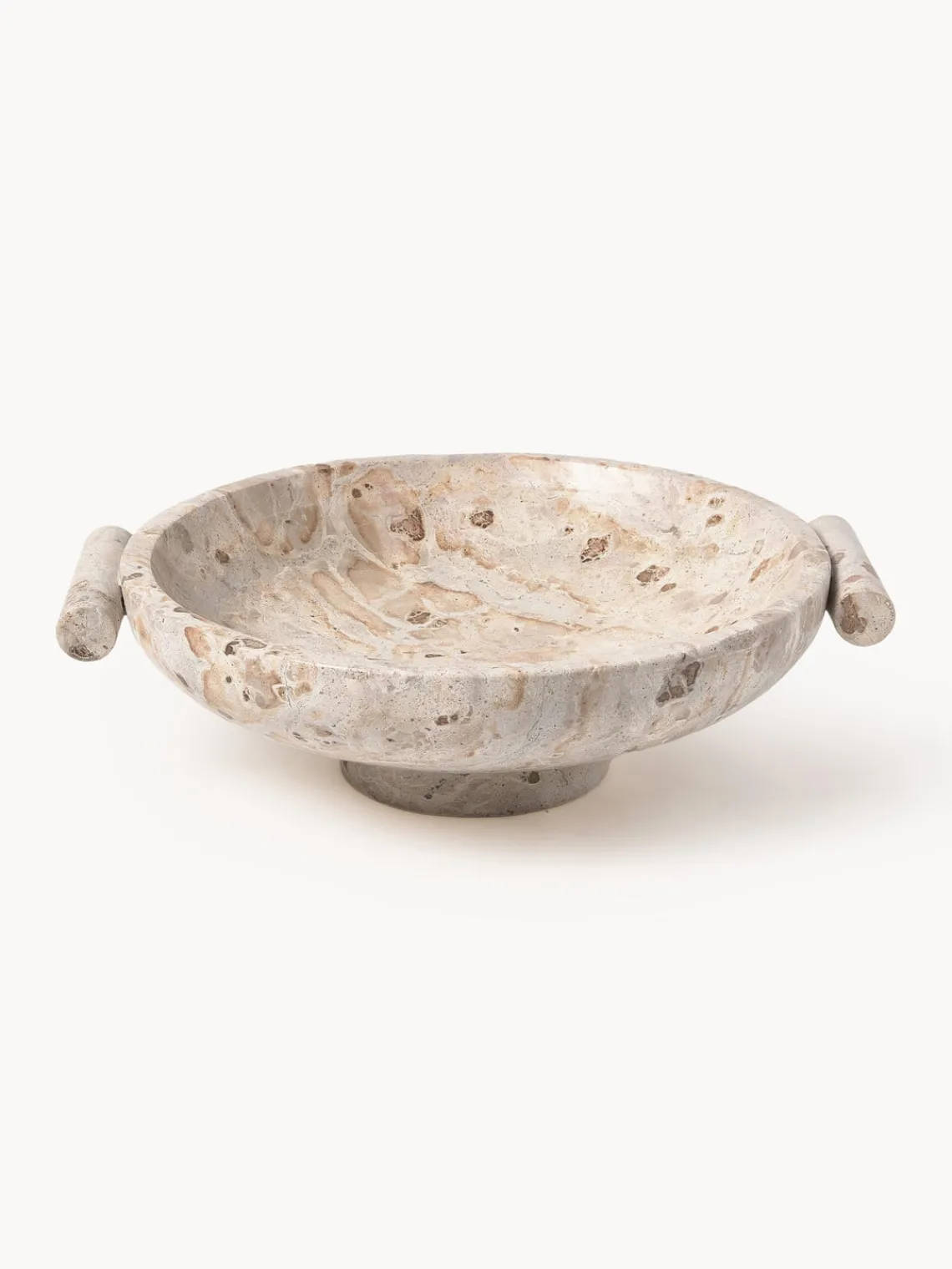 Jarrones|Cuencos Decorativos>Westwing Collection Bol decorativo de mármol Fossil, 10 cm Tonos beige veteado