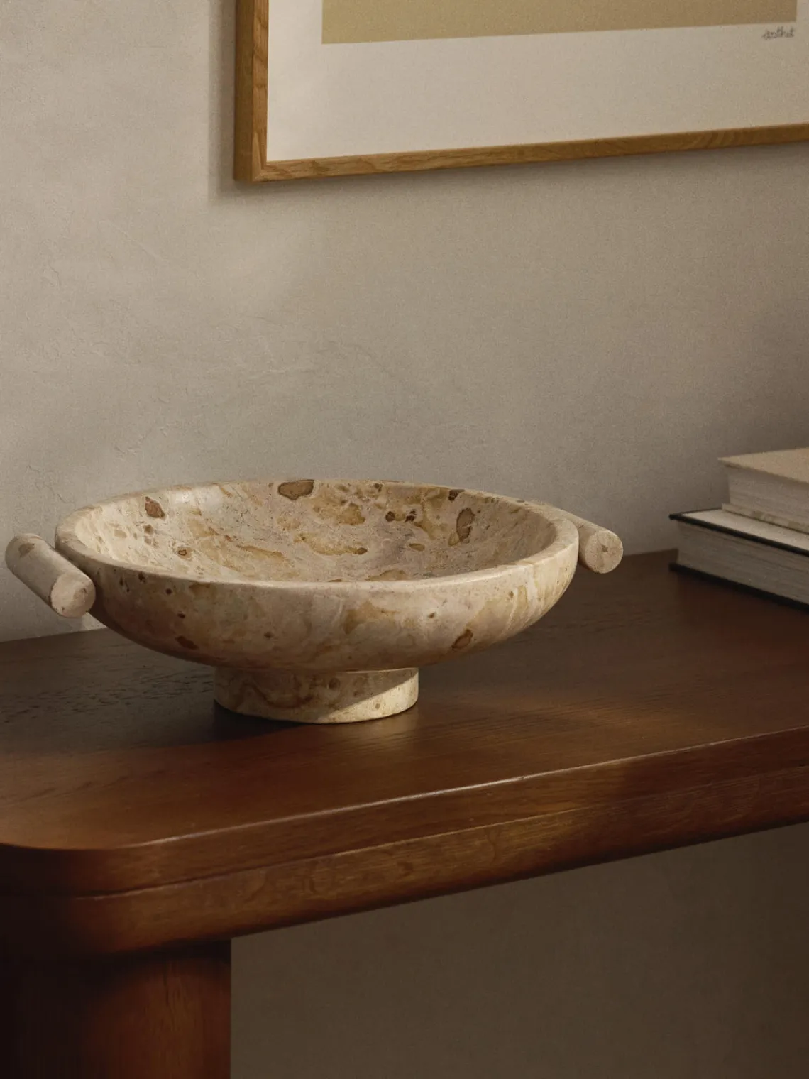 Jarrones|Cuencos Decorativos>Westwing Collection Bol decorativo de mármol Fossil, 10 cm Tonos beige veteado