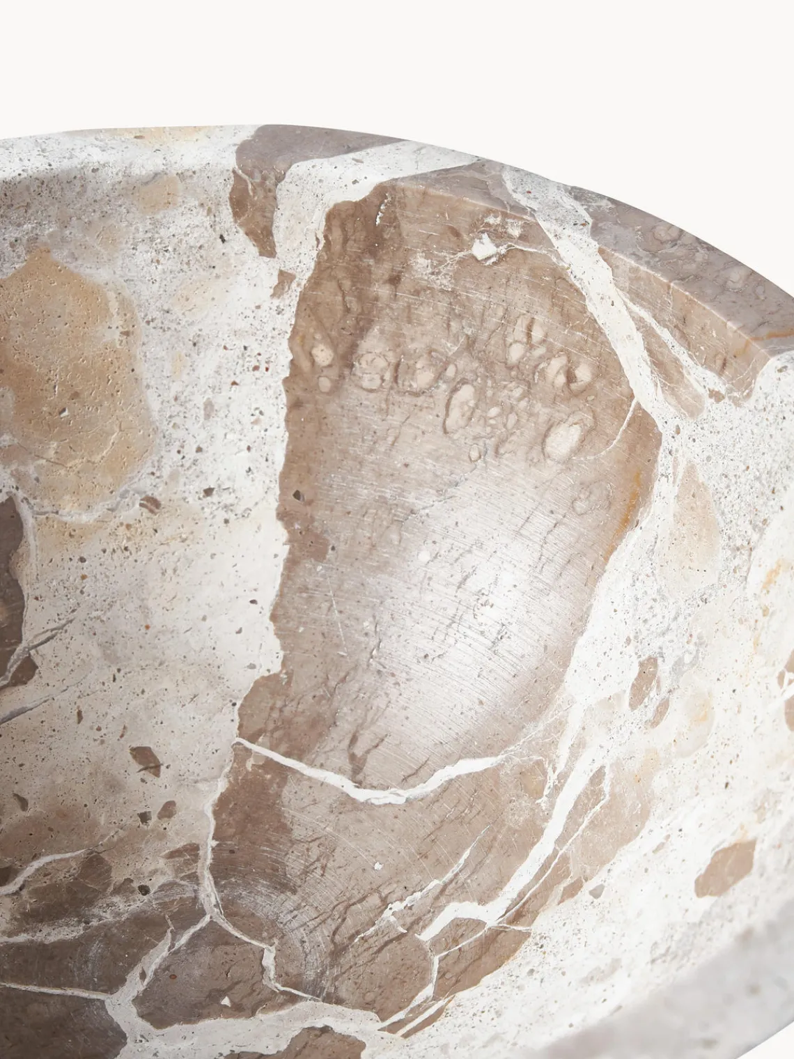 Jarrones|Cuencos Decorativos>Westwing Collection Bol decorativo de mármol Fossil, 15 cm Mármol tonos beige
