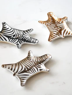 Bol decorativo de porcelana con oro Zebra Bandejas Decorativas|Jarrones