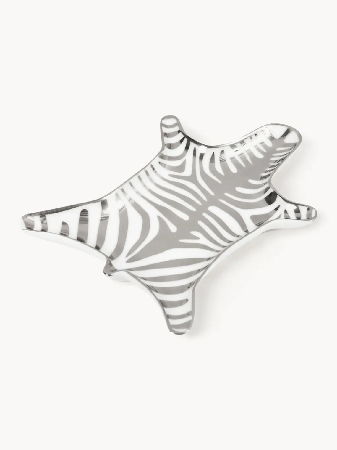 Bandejas Decorativas|Jarrones>Jonathan Adler Bol decorativo de porcelana Zebra Blanco, plateado