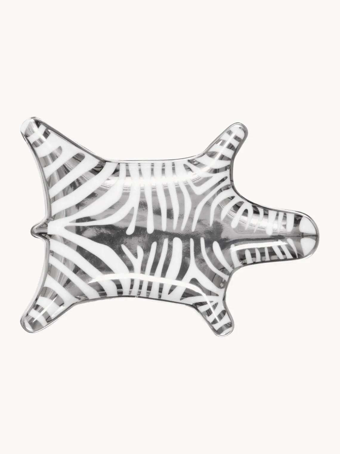 Bandejas Decorativas|Jarrones>Jonathan Adler Bol decorativo de porcelana Zebra Blanco, plateado