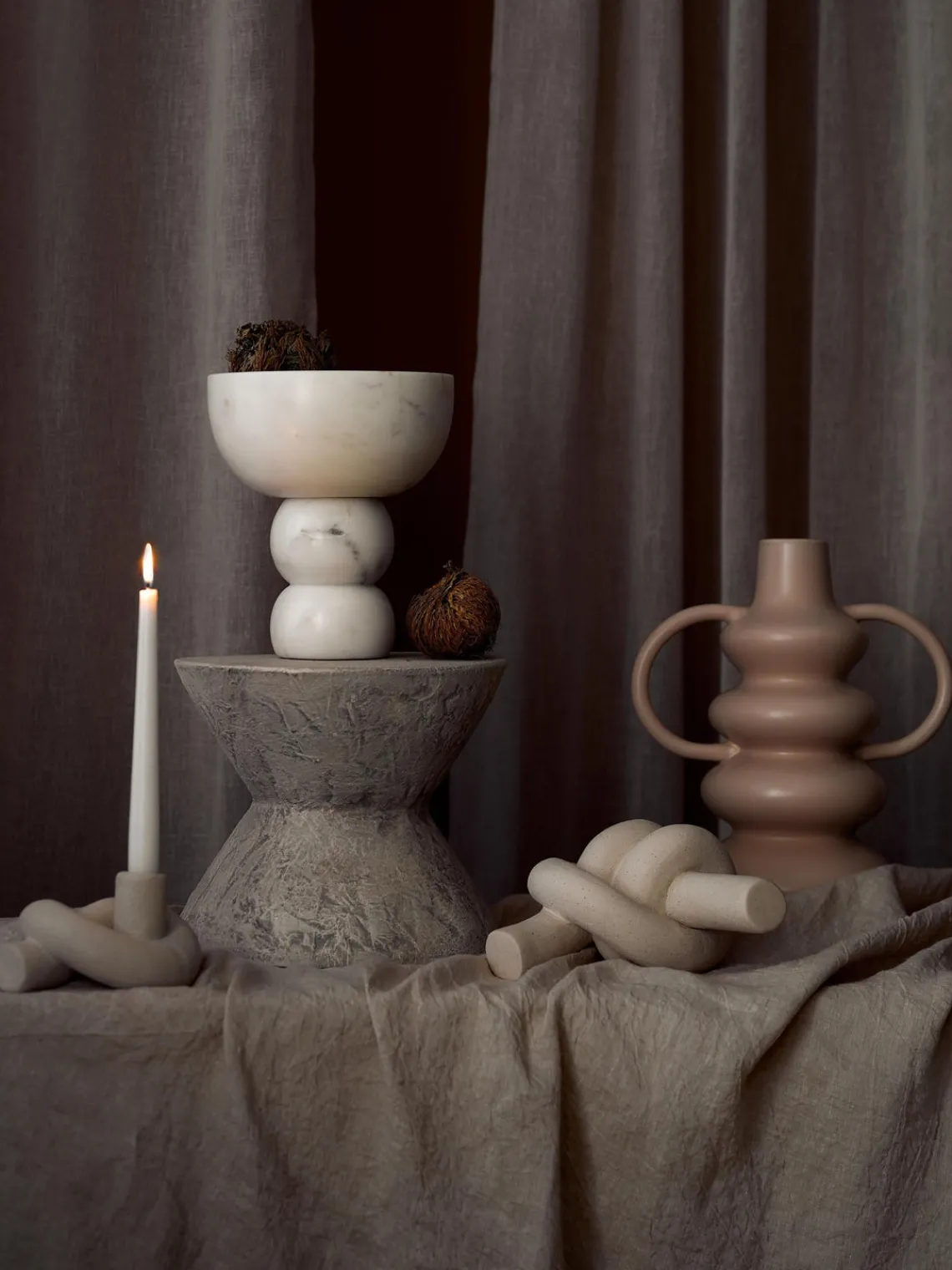 Discount Bol decorativo pequeño de mármol Levi Jarrones|Cuencos Decorativos