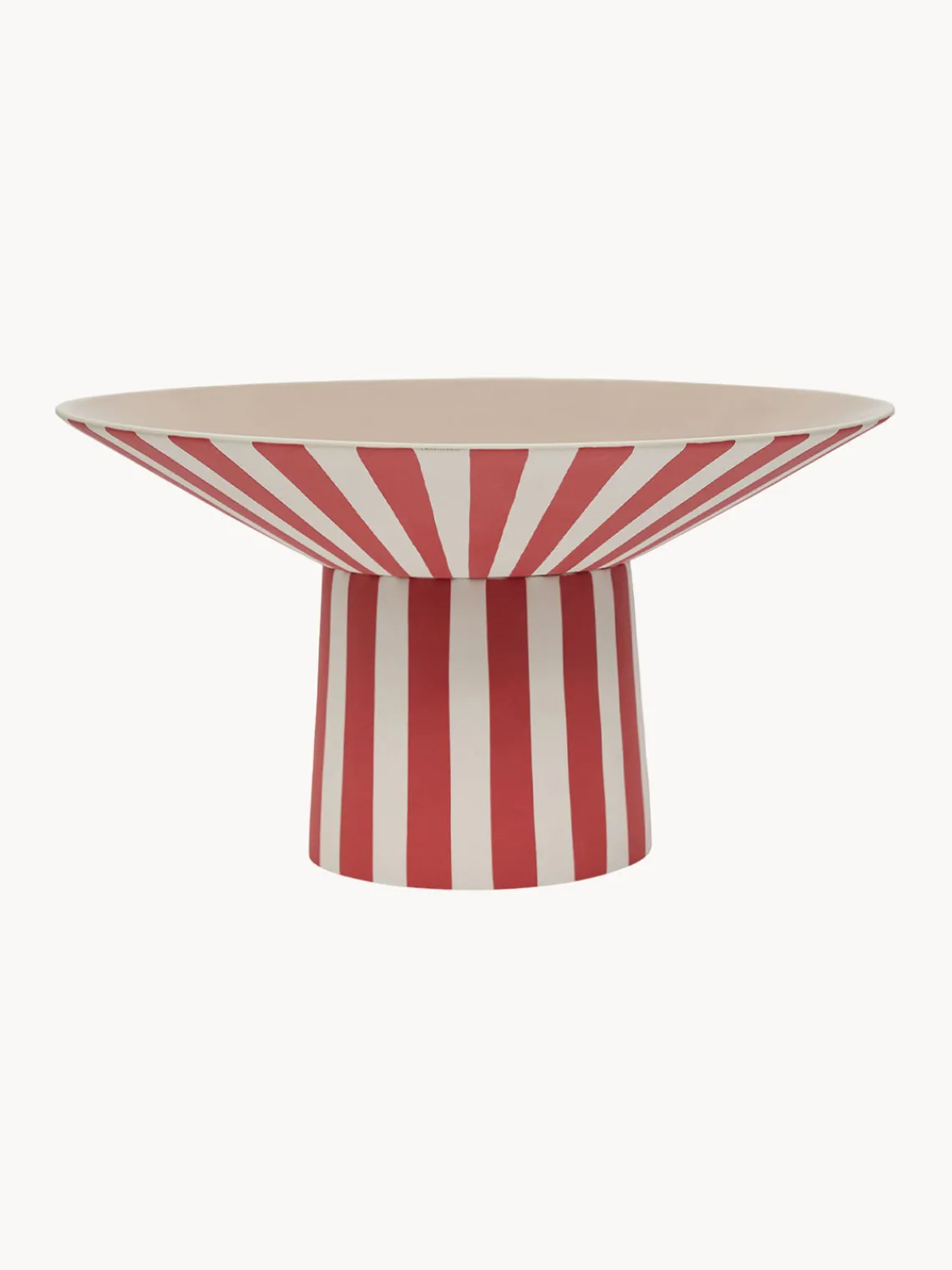 Cuencos Decorativos|Jarrones>Oyoy Living Design Bol decorativo pintado a mano Toppu, 17 cm Coral, Off White