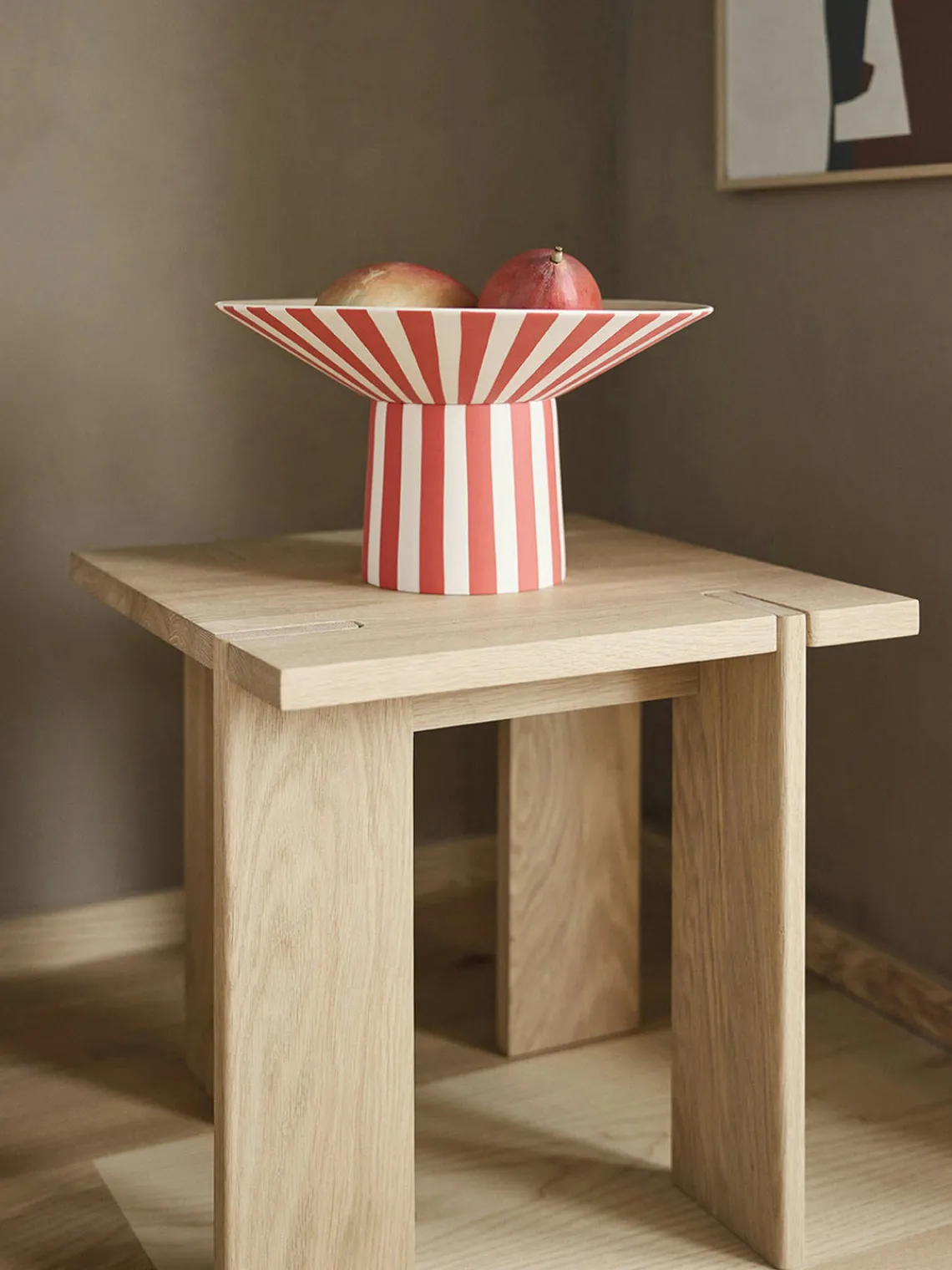 Cuencos Decorativos|Jarrones>Oyoy Living Design Bol decorativo pintado a mano Toppu, 17 cm Coral, Off White