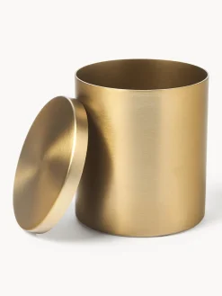 Accesorios De Baño|Jarrones>Westwing Collection Bote de almacenamiento de metal Halston Dorado
