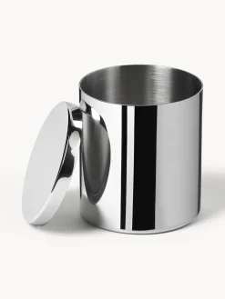 Accesorios De Baño|Jarrones>Westwing Collection Bote de almacenamiento de metal Halston Plateado