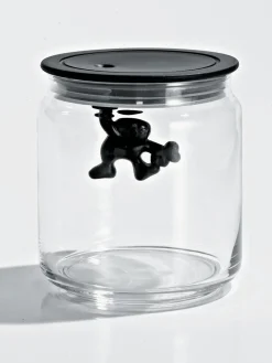 Botes De Cocina|Almacenaje De Cocina></noscript>ALESSI Bote de almacenamiento Gianni, 12 cm Negro, transparente