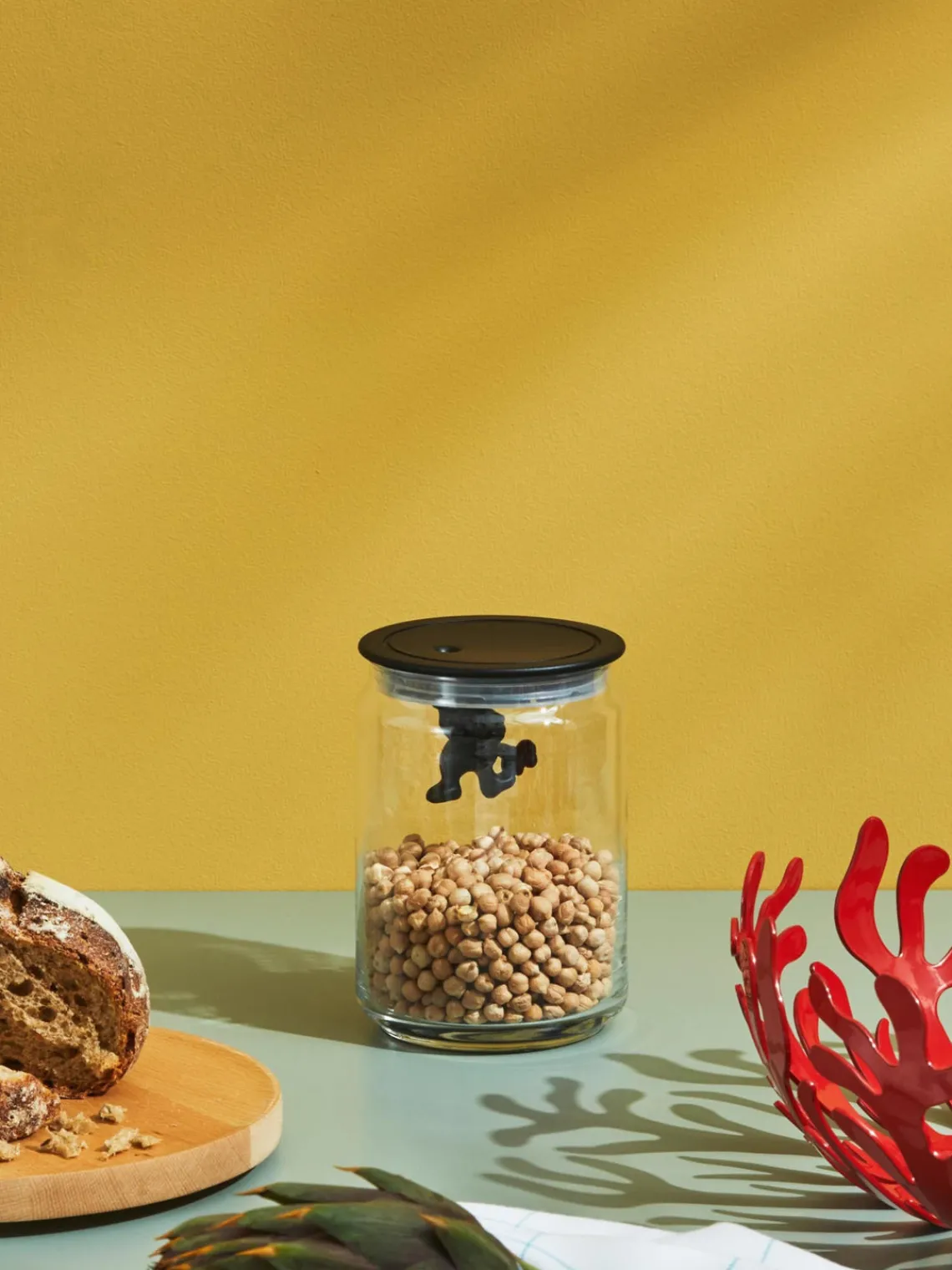 Botes De Cocina|Almacenaje De Cocina>ALESSI Bote de almacenamiento Gianni, 15 cm Negro, transparente