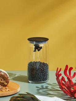 Botes De Cocina|Almacenaje De Cocina>ALESSI Bote de almacenamiento Gianni, 21 cm Negro, transparente