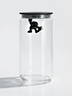 Botes De Cocina|Almacenaje De Cocina></noscript>ALESSI Bote de almacenamiento Gianni, 21 cm Negro, transparente