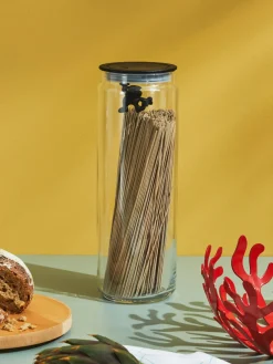 Botes De Cocina|Almacenaje De Cocina>ALESSI Bote de almacenamiento Gianni, 31 cm Negro, transparente