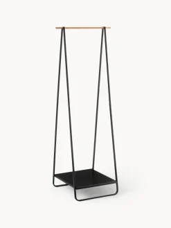 Percheros De Pie|Percheros De Pie>Yamazaki Burro de metal Tower Negro, madera