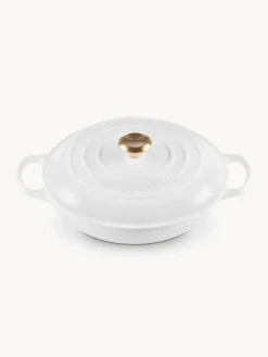 Ollas|Ollas></noscript>LE CREUSET Cacerola baja de hierro fundido Signature Collection Blanco, dorado
