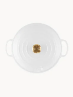 Ollas|Ollas></noscript>LE CREUSET Cacerola baja de hierro fundido Signature Collection Blanco, dorado