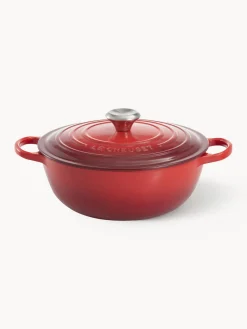 Ollas|Ollas>LE CREUSET Cacerola Marmita de hierro fundido La Marmite Signature Collection Tonos rojos, plateado