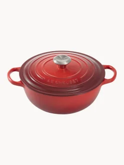 Ollas|Ollas></noscript>LE CREUSET Cacerola Marmita de hierro fundido La Marmite Signature Collection Tonos rojos, plateado