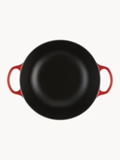 Ollas|Ollas></noscript>LE CREUSET Cacerola Marmita de hierro fundido La Marmite Signature Collection Tonos rojos, plateado