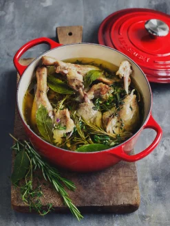 Ollas|Ollas></noscript>LE CREUSET Cacerola Marmita de hierro fundido La Marmite Signature Collection Tonos rojos, plateado