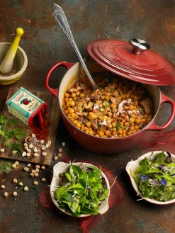 Ollas|Ollas></noscript>LE CREUSET Cacerola Marmita de hierro fundido La Marmite Signature Collection Tonos rojos, plateado