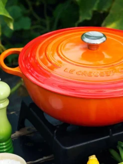 Ollas|Ollas>LE CREUSET Cacerola Marmita de hierro fundido La Marmite Signature Collection Tonos naranjas, plateado