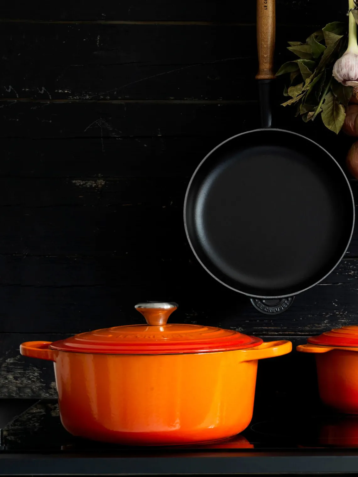Ollas|Ollas>LE CREUSET Cacerola Marmita de hierro fundido La Marmite Signature Collection Tonos naranjas, plateado