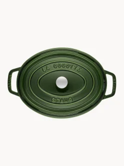 Ollas|Ollas></noscript>Staub Cacerola ovalada de hierro fundido La Cocette Verde oscuro, plateado