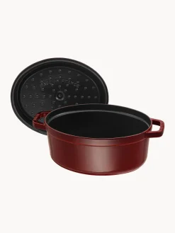 Ollas|Ollas></noscript>Staub Cacerola ovalada de hierro fundido La Cocette Rojo vino, plateado